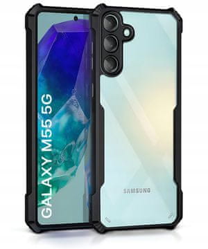 Overboard Ovitek za Samsung Galaxy M55 5G, hibridni z zaščito pred padci, črn