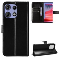 GS Ovitek denarnica s preklopom za Motorola Edge 50 Pro Crazy Horse, črn