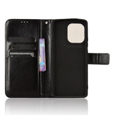 GS Ovitek denarnica s preklopom za Motorola Edge 50 Pro Crazy Horse, črn