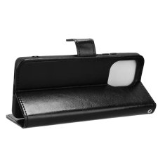 GS Ovitek denarnica s preklopom za Motorola Edge 50 Pro Crazy Horse, črn
