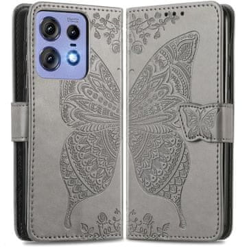 GS Ovitek za Motorola Edge 50 Pro, metulj, siv