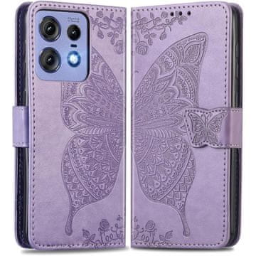 GS Ovitek za Motorola Edge 50 Pro, metulj, vijoličen