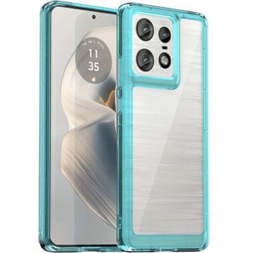 GS Ovitek za Motorola Edge 50 Pro Fusion Hybrid, prozoren/moder
