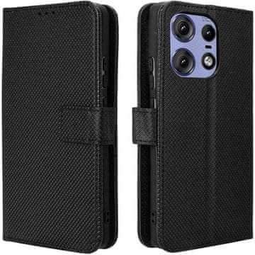 GS Pametni magnetni ovitek z denarnico za Motorola Edge 50 Pro, črn