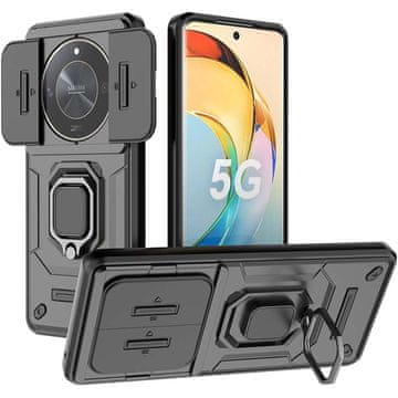 Overboard Ovitek za Honor Magic 6 Lite 5G, stojalo in objektiv kamere, črn