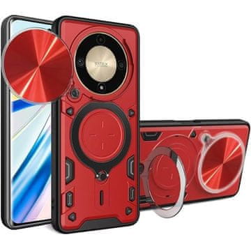 GS Oklepni ovitek za Honor Magic 6 Lite 5G, CamShield Slide, rdeč