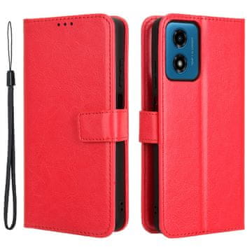GS Preklopni ovitek za Motorola Moto G24 / G24 Power / G04, denarnica Crazy Horse, rdeča