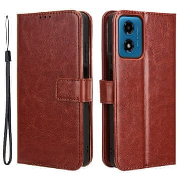 GS Preklopni ovitek za Motorola Moto G24 / G24 Power / G04, denarnica Crazy Horse, rjava