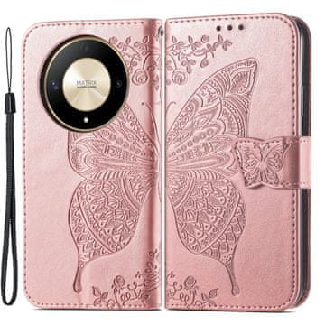 GS Ovitek za Honor Magic 6 Lite 5G, Butterfly, roza zlata