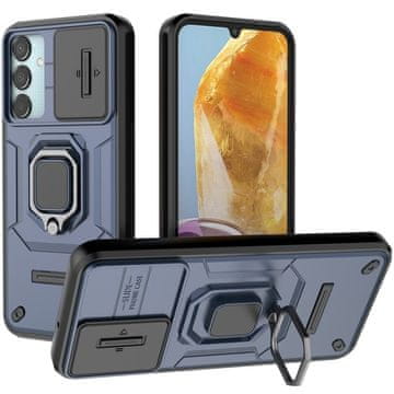 GS Ovitek za Samsung Galaxy M15 5G, stojalo in objektiv kamere, moder