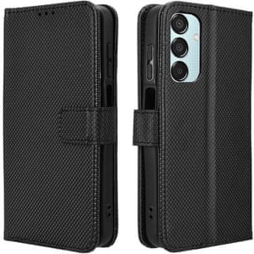 GS Ovitek za Samsung Galaxy M15 5G s preklopom, pametna denarnica z magnetom, črna