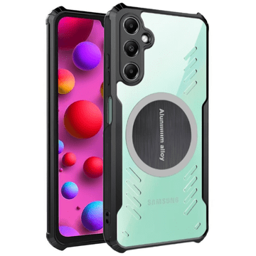 GS Ovitek za Samsung Galaxy M15 5G, z magnetno ploščico, prozoren / črn