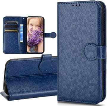 GS Ovitek za Samsung Galaxy M15 5G z naslonom, denarnica v obliki rombov, moder