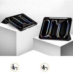 GS Ovitek za iPad Pro 11" M5 2025 / M4 2024 (6./5. generacija), Smartcase z držalom za pisalo, črn