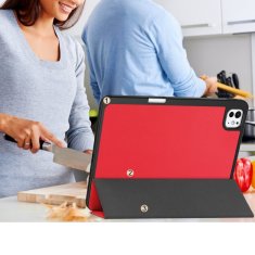 GS Ovitek za iPad Pro 11" M5 2025 / M4 2024 (6./5. generacija), Smartcase z držalom za pisalo, rdeč