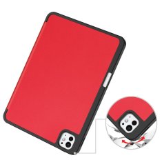 GS Ovitek za iPad Pro 11" M5 2025 / M4 2024 (6./5. generacija), Smartcase z držalom za pisalo, rdeč