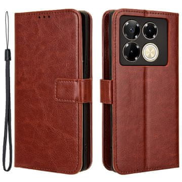 GS Ovitek Crazy Horse Wallet Flip za Infinix Note 40 Pro, rjav