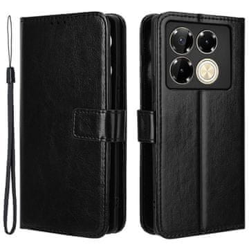 GS Ovitek Crazy Horse Wallet Flip za Infinix Note 40 Pro, črn