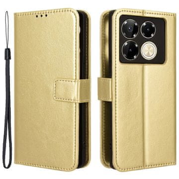GS Ovitek Crazy Horse Wallet Flip za Infinix Note 40 Pro, zlat