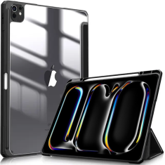 GS Ovitek za iPad Pro 11" M5 2025 / M4 2024 (6./5. generacija), Smartcase Hybrid, z držalom za pisalo, črn