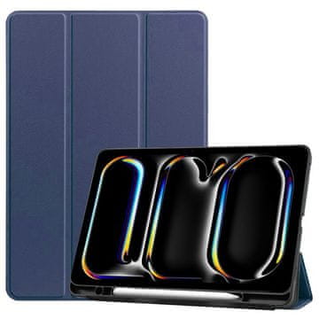 GS Ovitek za iPad Pro 13" M5 2025 / M4 2024 (8./7. generacija), Smartcase z držalom za pisalo, temno moder