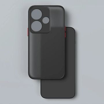 GS Silikonski ovitek za Xiaomi Poco F6, z zaščito kamere, prozoren/črn