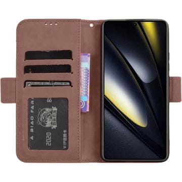 GS Ovitek za Xiaomi Poco F6, reža za kartico, rjav
