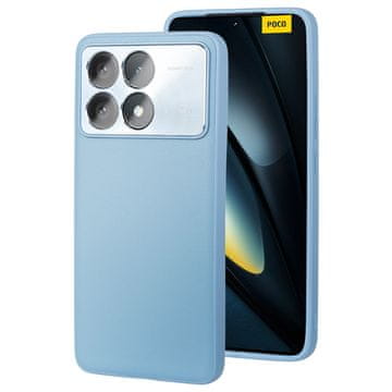 GS Usnjen ovitek za Xiaomi Poco F6 Pro, hibridno usnje, modro