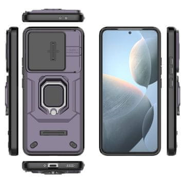GS Ovitek KickStand za objektiv kamere za Xiaomi Poco F6 Pro, vijoličen