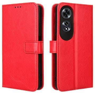 GS Preklopni ovitek za Oppo A60, denarnica Crazy Horse, rdeč