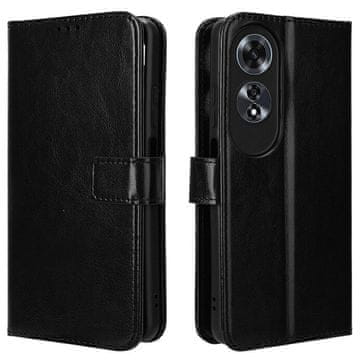 GS Preklopni ovitek za Oppo A60, denarnica Crazy Horse, črna