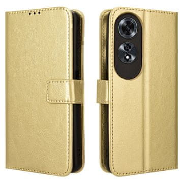 GS Preklopni ovitek za Oppo A60, denarnica Crazy Horse, zlat