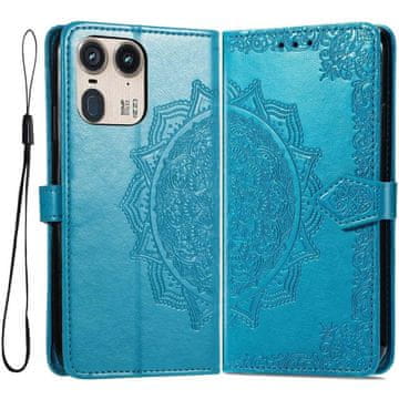 GS Ovitek za Motorola Edge 50 Ultra, Mandala, moder