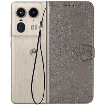 GS Ovitek za Motorola Edge 50 Ultra, Mandala, siv
