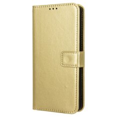 GS Ovitek denarnica Crazy Horse za Motorola Moto E14, zlat