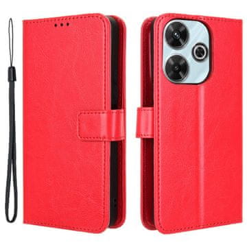 GS Ovitek za Xiaomi Redmi 13, denarnica Crazy Horse, rdeč