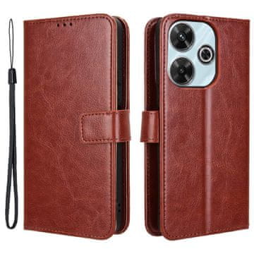 GS Ovitek za Xiaomi Redmi 13, denarnica Crazy Horse, rjava