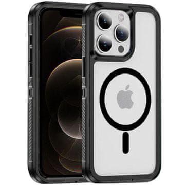 Overboard Ovitek za iPhone 12 Pro Max z okvirjem, odporen na MagSafe, prozoren/črn
