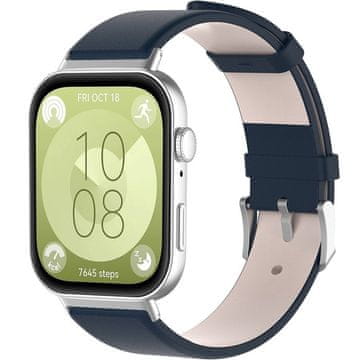 GS Usnjen pašček za Huawei Watch Fit 4 / 4 Pro / 3, temno moder