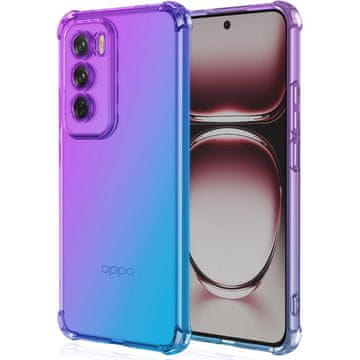 GS Gradientni ovitek proti padcem za Oppo Reno 12 Pro, vijoličen/moder