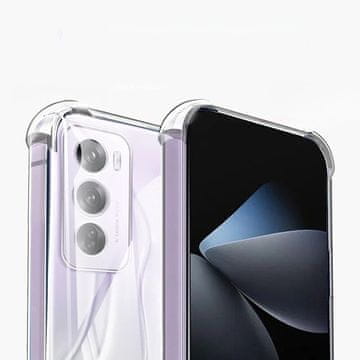 Overboard Ovitek proti padcem + 3D kaljeno steklo za Oppo Reno 12 Pro, prozoren/črn okvir