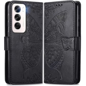 GS Ovitek za Oppo Reno 12 Pro, metuljček, črn