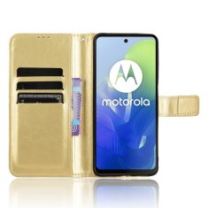 GS Ovitek denarnica Crazy Horse za Motorola Moto E14, zlat