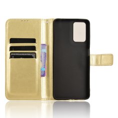 GS Ovitek denarnica Crazy Horse za Motorola Moto E14, zlat