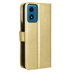 GS Ovitek denarnica Crazy Horse za Motorola Moto E14, zlat