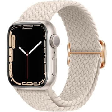 GS Najlonski pašček za Apple Watch 1/2/3/4/5/6/7/8/9/10/11/SE 38/40/41/42 mm, bel