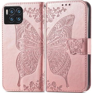 GS Ovitek za T-Phone 2 Pro 5G z naslonom, metulj, roza zlata barva