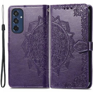GS Ovitek za Samsung Galaxy M35 z zapiranjem, Mandala, vijoličen
