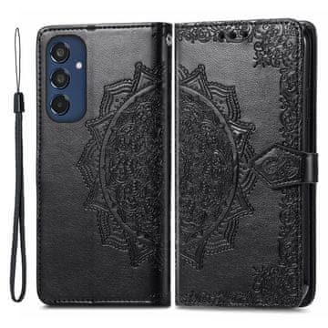 GS Ovitek za Samsung Galaxy M35 z zapiranjem, Mandala, črn
