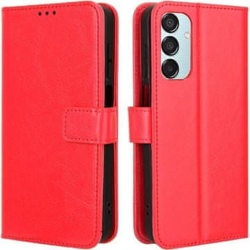 GS Preklopni ovitek za Samsung Galaxy M35, denarnica Crazy Horse, rdeča